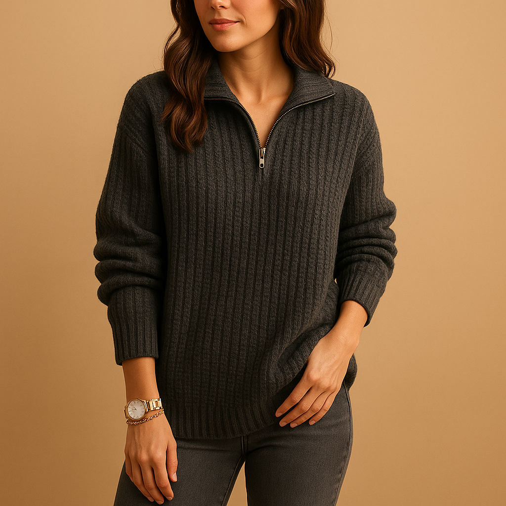 HARRIET | Chic Half-Zip Pullover Sweater