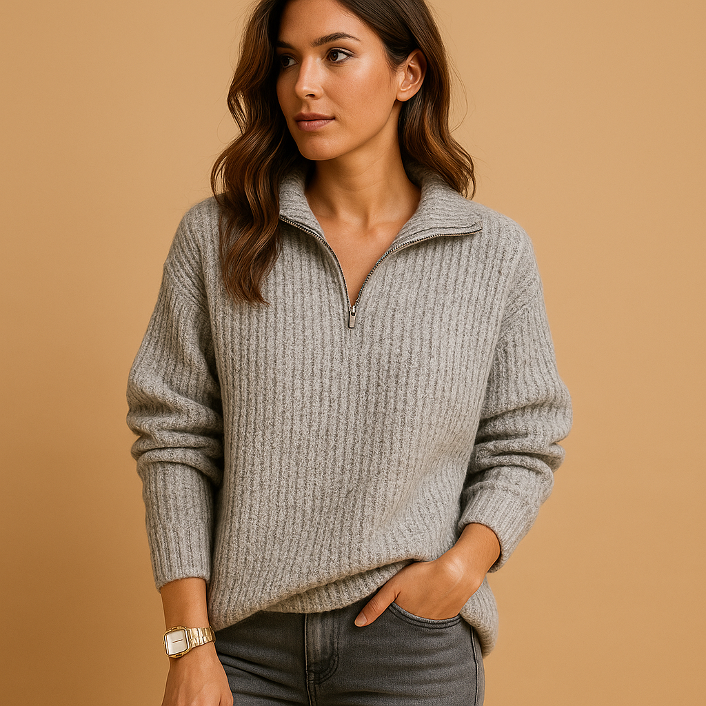 HARRIET | Chic Half-Zip Pullover Sweater