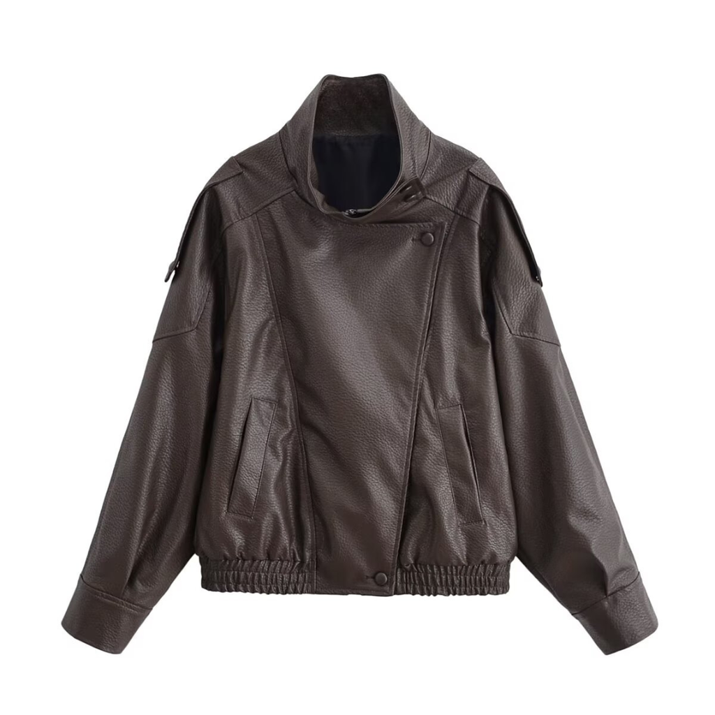 REMY™ – Asymmetrical Zip-Up PU Leather Biker Jacket