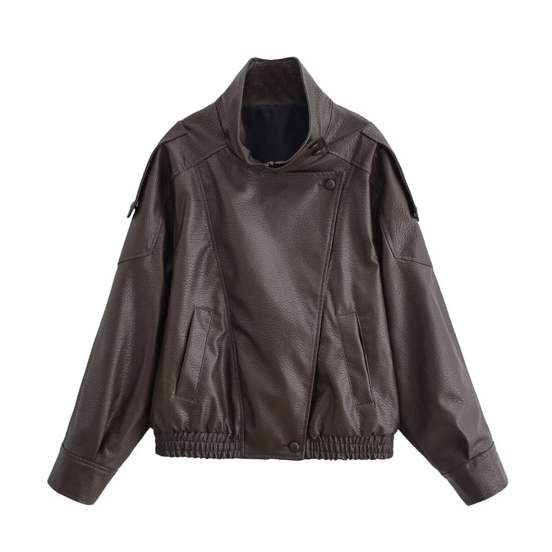 REMY™ – Asymmetrical Zip-Up PU Leather Biker Jacket