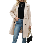 CORDETTE™ – Double-Breasted Wool Blend Mid-Long Coat
