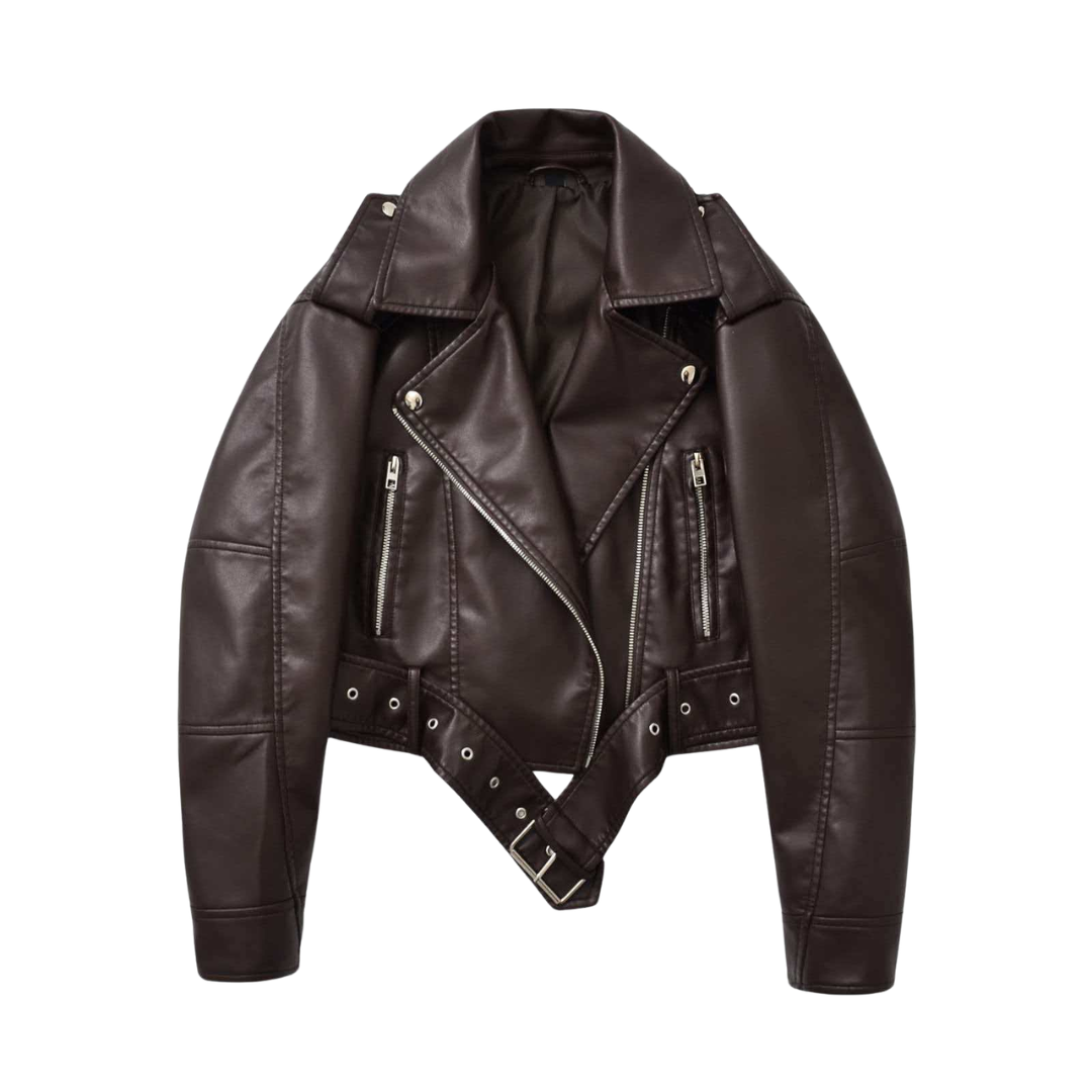 DAGMAR™ – Vintage Moto Loose Leather Jacket