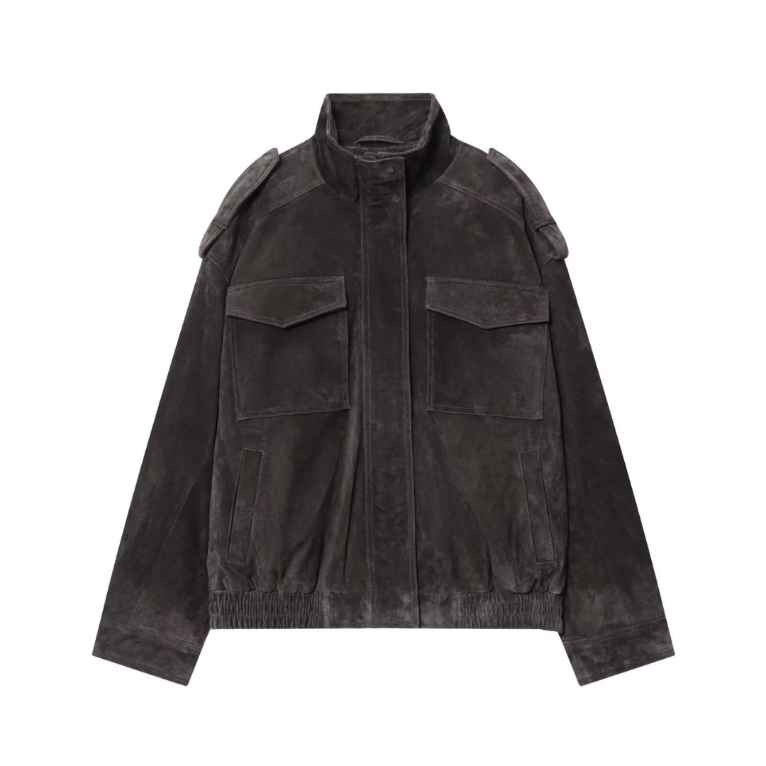 WYNTER™ – Suede Texture Bomber Jacket