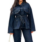 DELVINE™ – Relaxed Dark Wash Denim Jacket