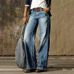 River | Women's High Waist Wide Leg Jeans Retro Flare Denim