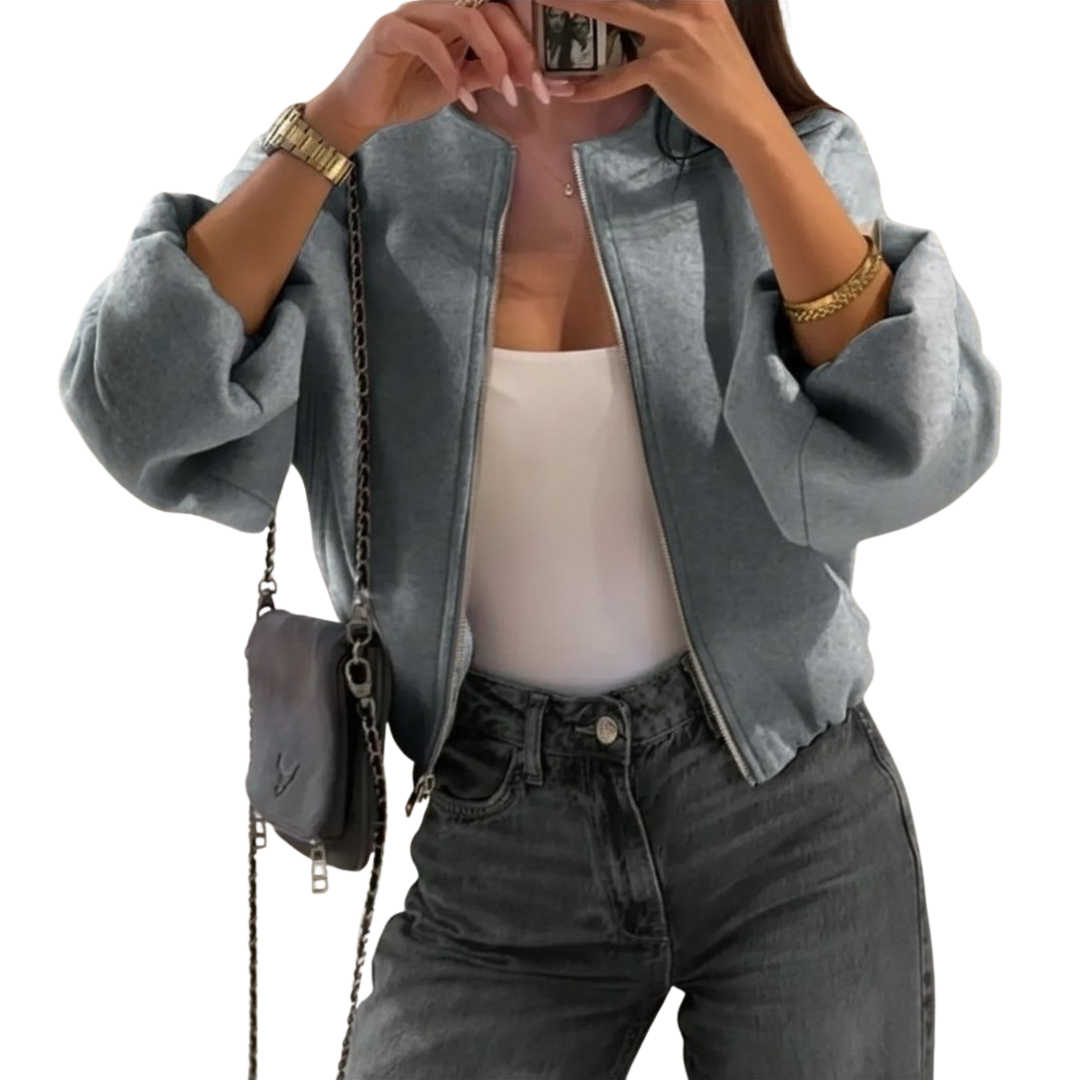 LENNON™ – Street-Style Lantern Sleeve Woven Jacket