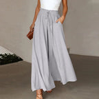 Terra | Women's High Waist Wide Leg Pants Smocked Drawstring