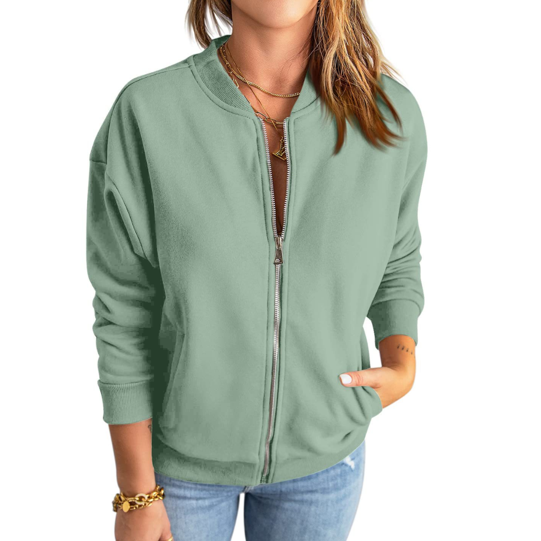 SOLANGE™ – Zip-Up Casual Loose Sweatshirt Jacket