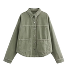 REEVA™ – Classic Button-Up Denim Shirt Jacket