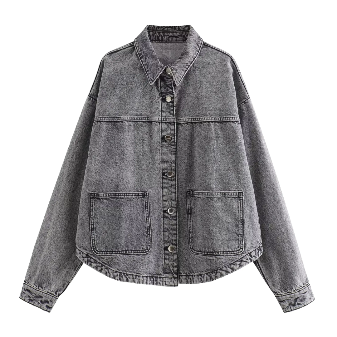 REEVA™ – Classic Button-Up Denim Shirt Jacket