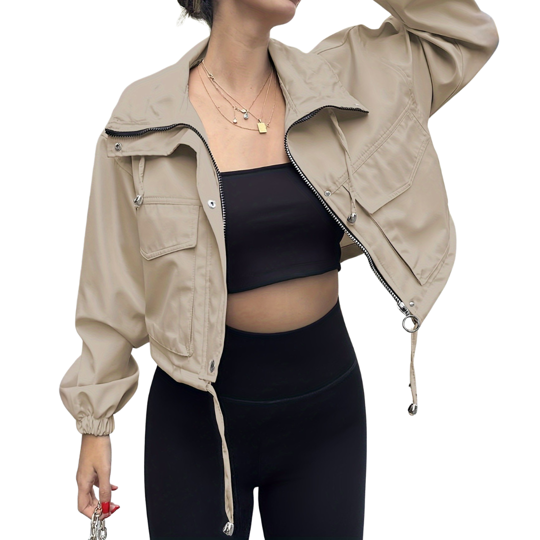 HARTLEY™ – Casual Zip-Up Crop Jacket