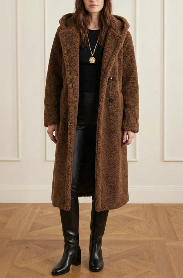 KENDALL | Long Coat in Soft Fur with Casual Cut