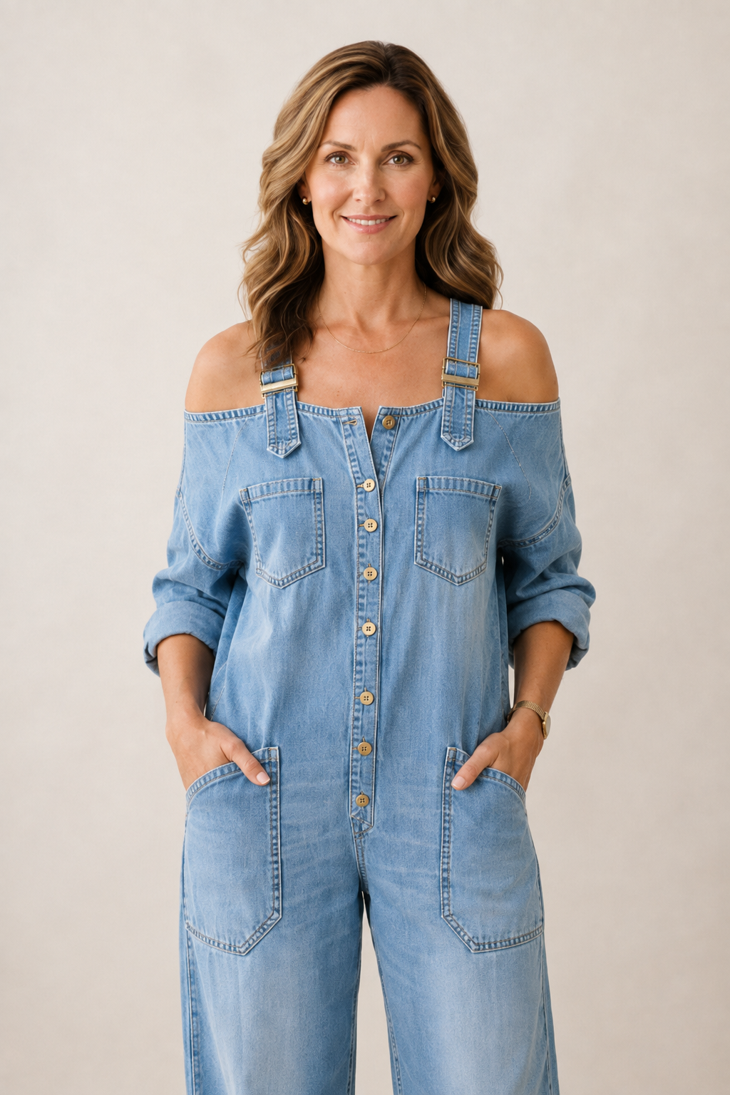 Matilde | Loose Fit Wide-Leg Overall Jumpsuit with Pockets