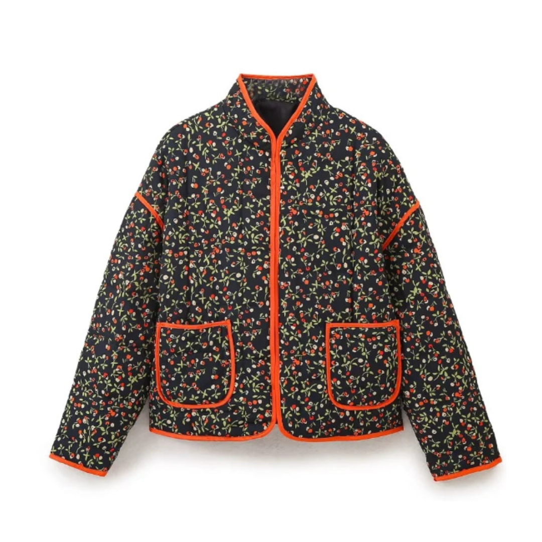 SIGRID™ – Ditsy Floral Quilted Drop-Shoulder Coat