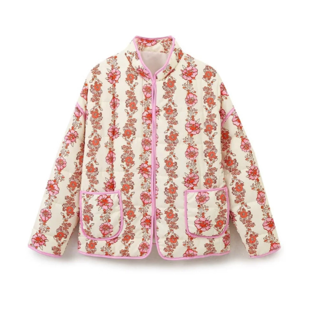 SIGRID™ – Ditsy Floral Quilted Drop-Shoulder Coat