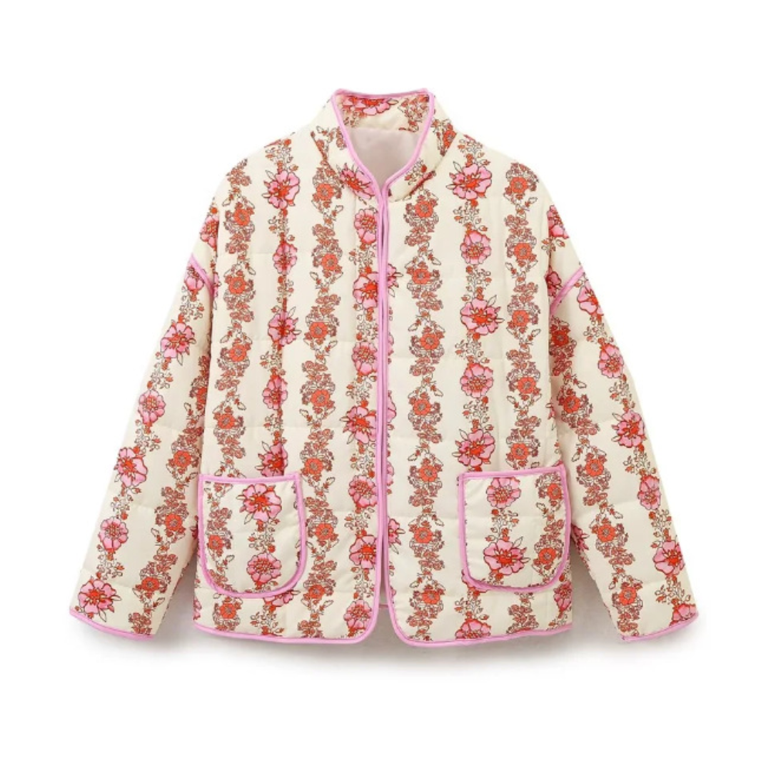 SIGRID™ – Ditsy Floral Quilted Drop-Shoulder Coat