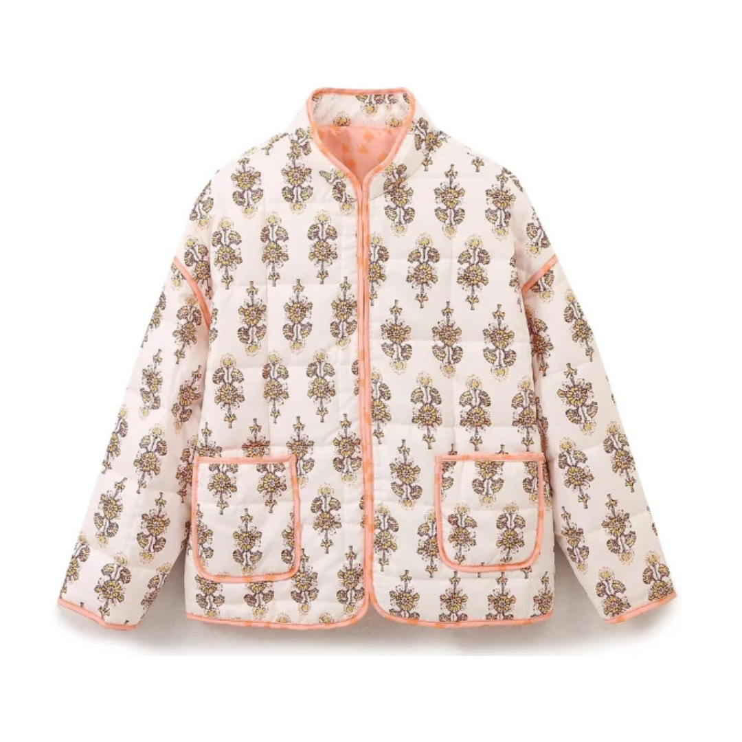 SIGRID™ – Ditsy Floral Quilted Drop-Shoulder Coat