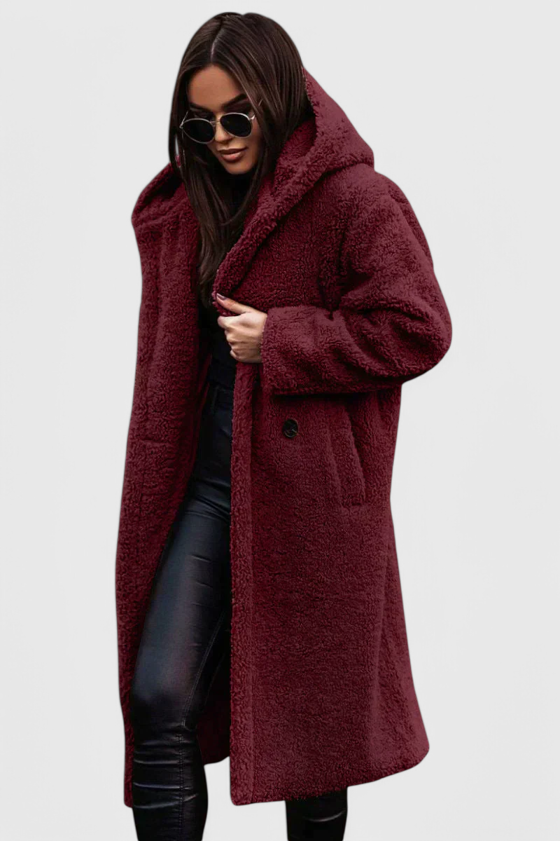 KENDALL | Long Coat in Soft Fur with Casual Cut