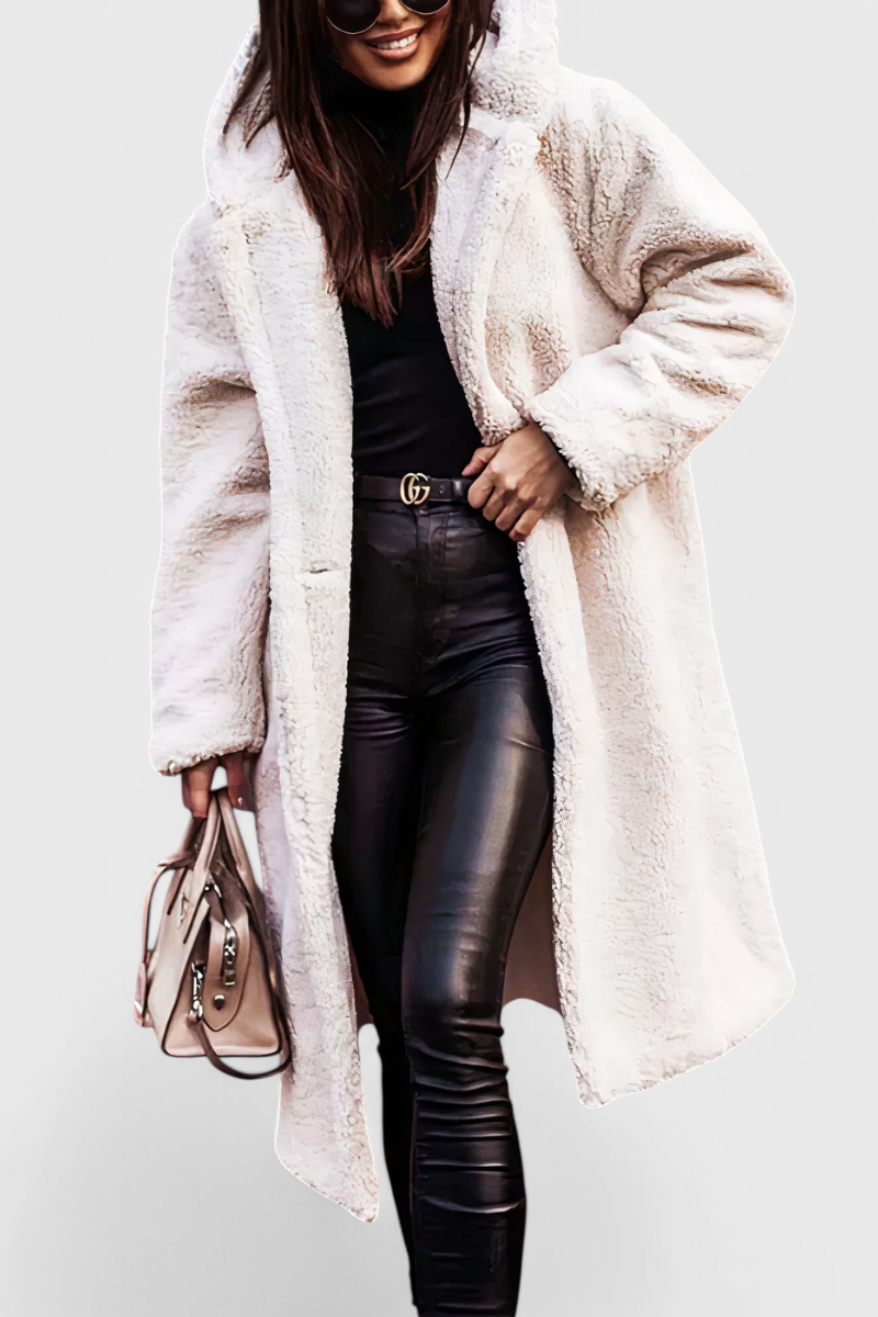 KENDALL | Long Coat in Soft Fur with Casual Cut