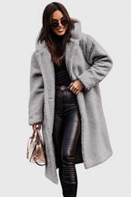 KENDALL | Long Coat in Soft Fur with Casual Cut