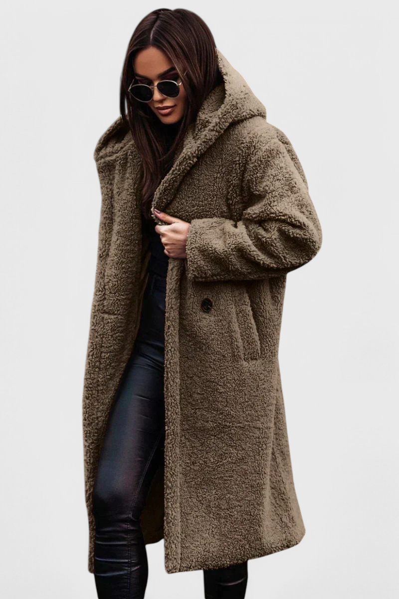 KENDALL | Long Coat in Soft Fur with Casual Cut