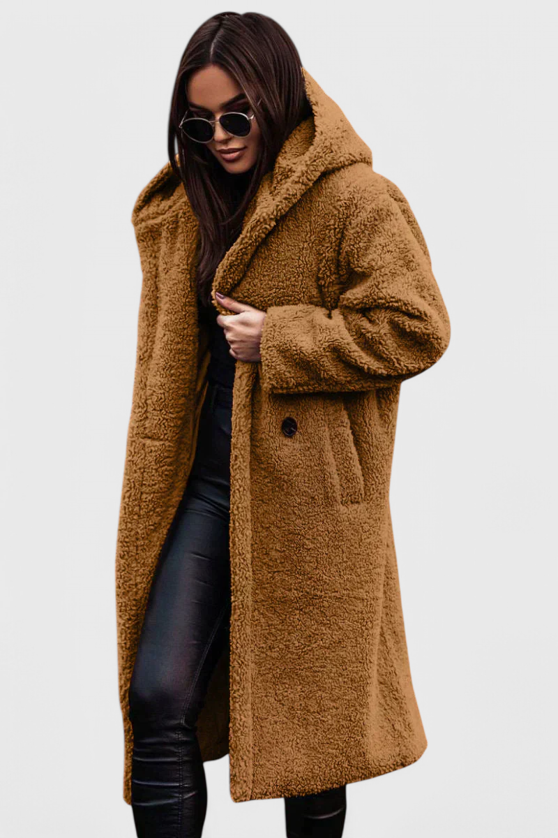 KENDALL | Long Coat in Soft Fur with Casual Cut