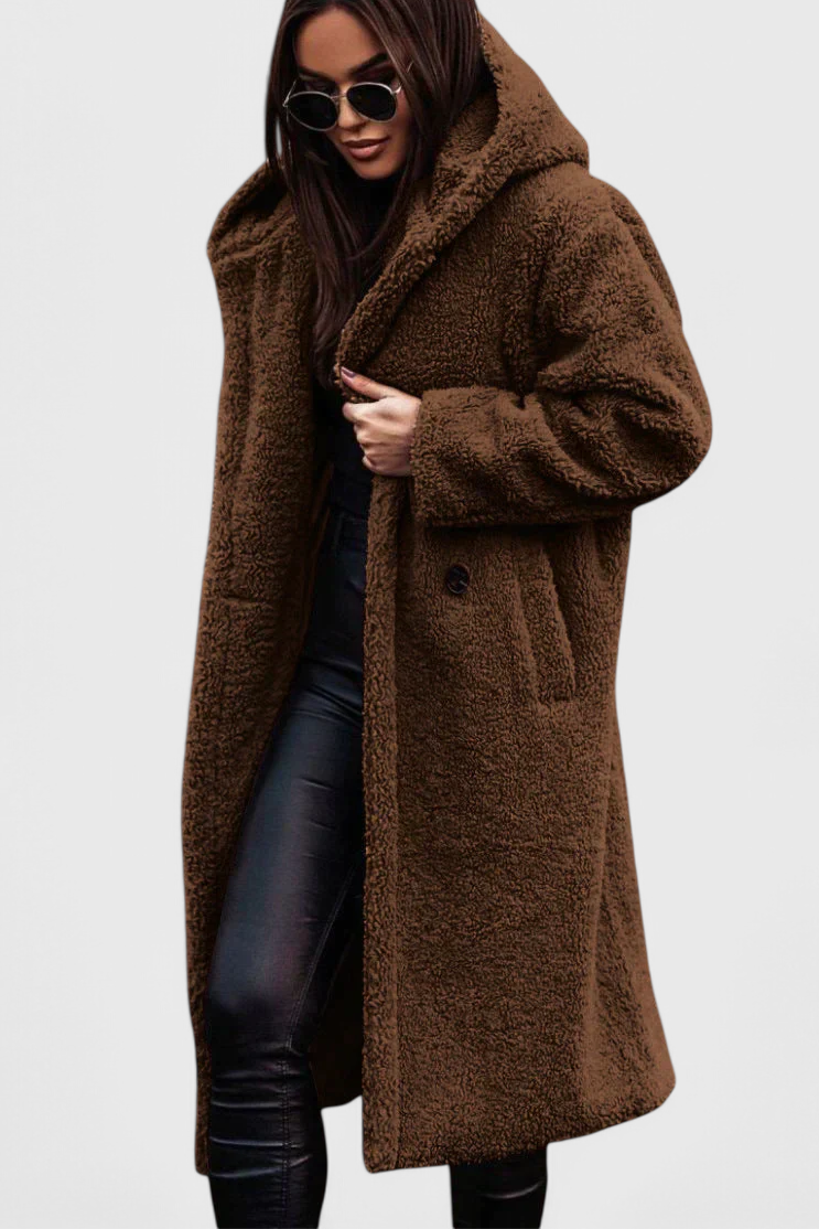 KENDALL | Long Coat in Soft Fur with Casual Cut