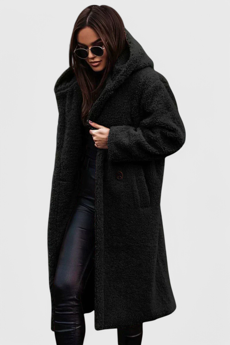 KENDALL | Long Coat in Soft Fur with Casual Cut