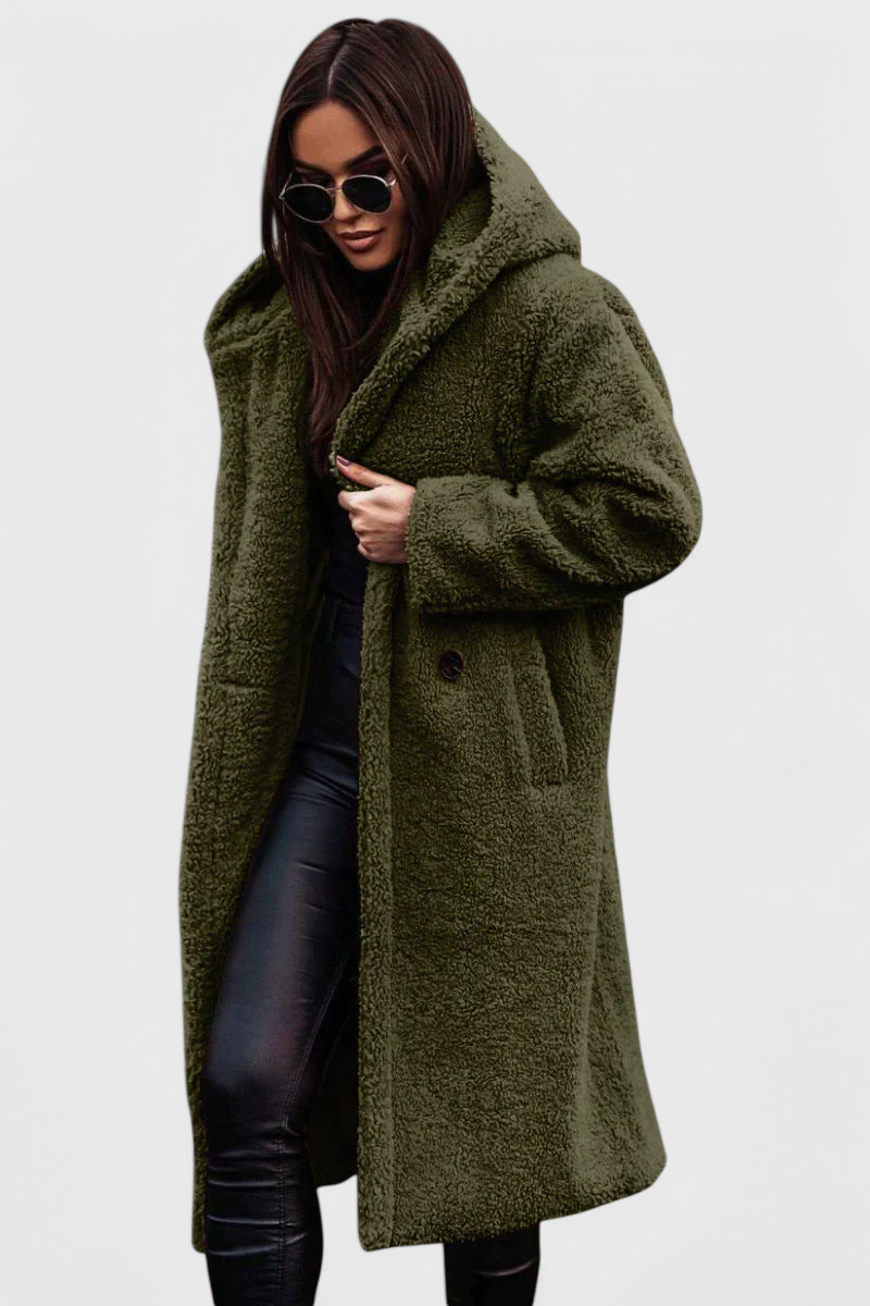 KENDALL | Long Coat in Soft Fur with Casual Cut