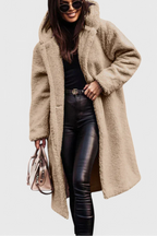 KENDALL | Long Coat in Soft Fur with Casual Cut