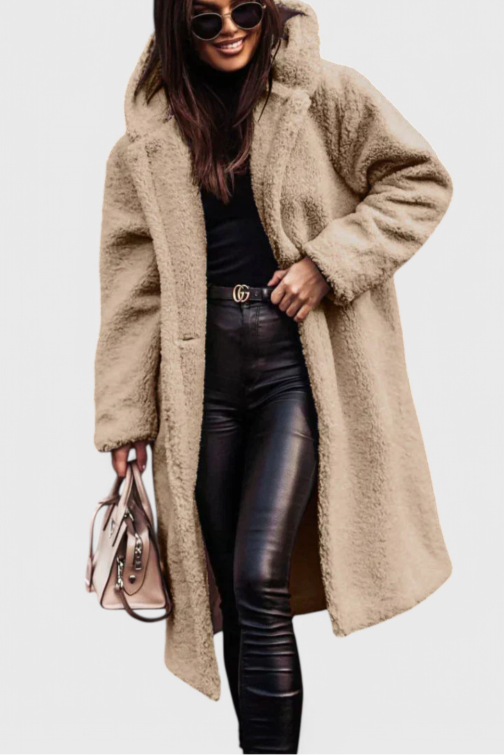 KENDALL | Long Coat in Soft Fur with Casual Cut