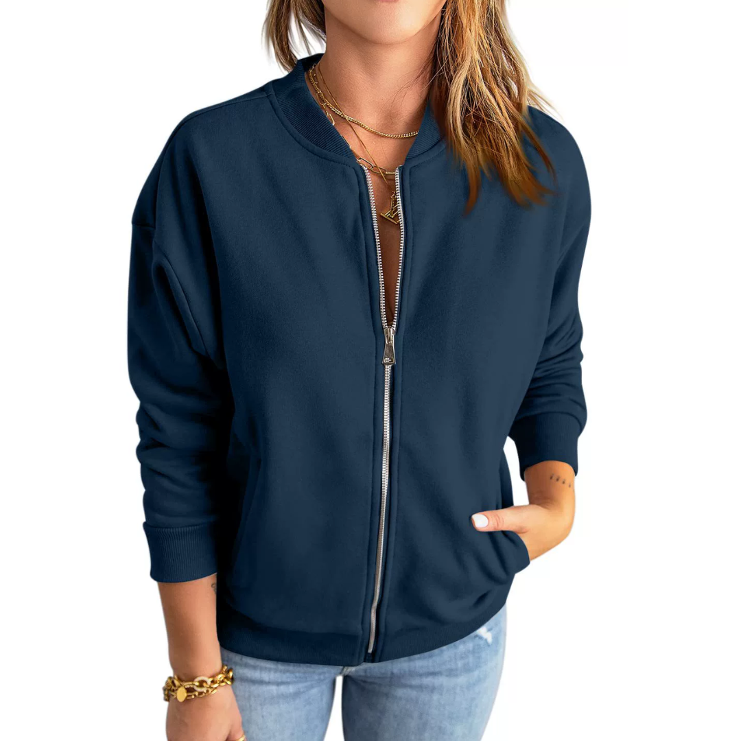 SOLANGE™ – Zip-Up Casual Loose Sweatshirt Jacket
