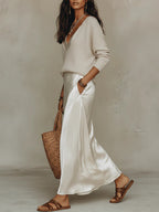 Beatrice | Satin Layered Dress & Cardigan Set