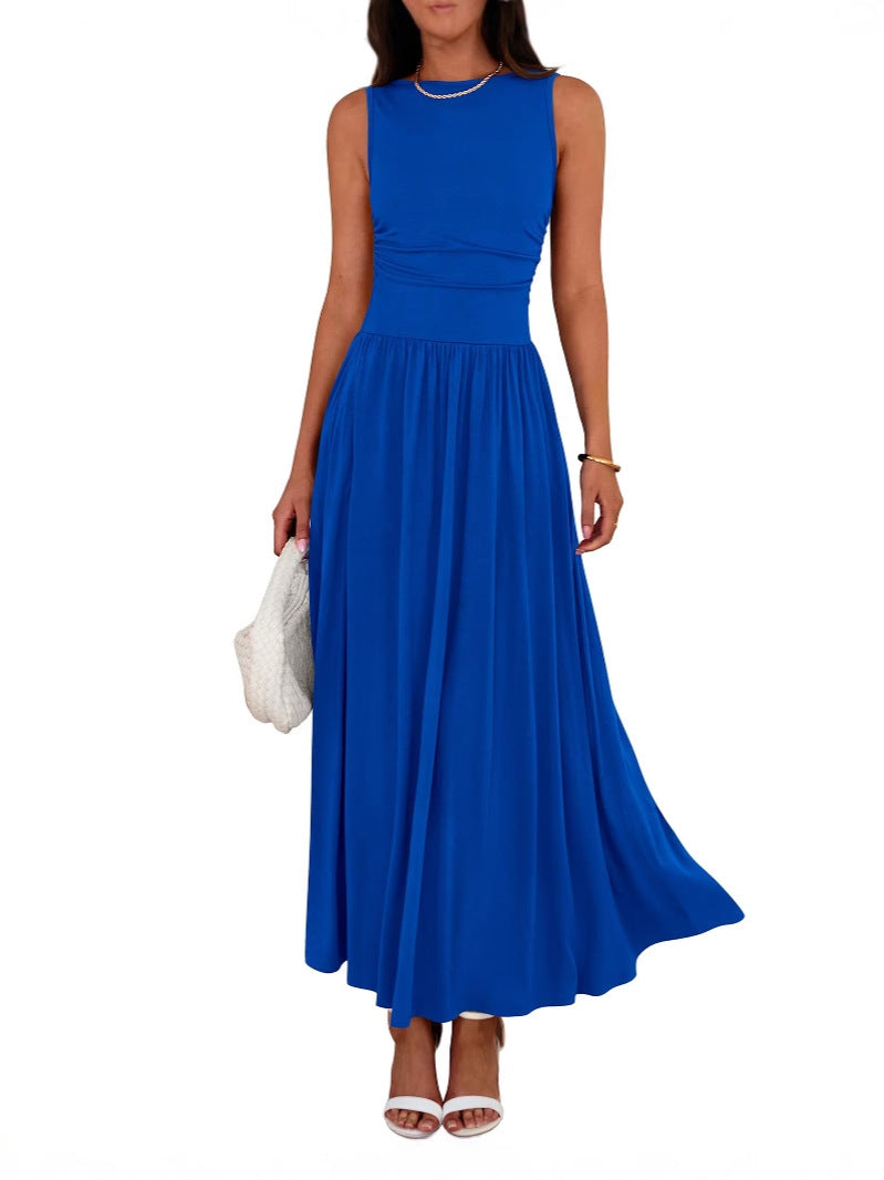 EMMIE | Chic Sleeveless Ruched High-Waisted Maxi Dress