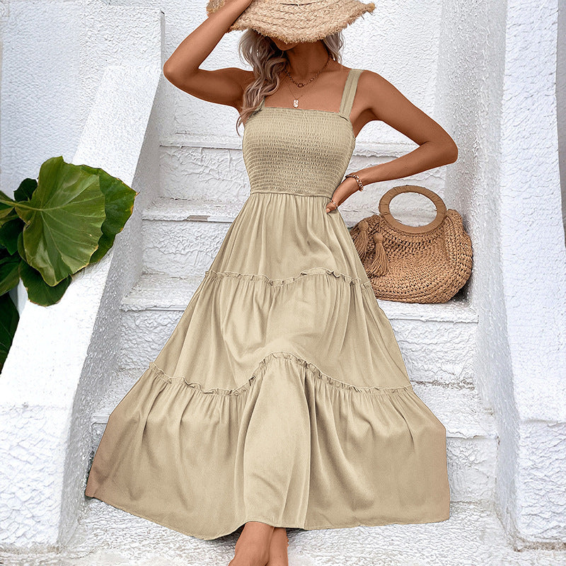 FIORELLE | Vintage Frill Hem Shirred Backless Sundress