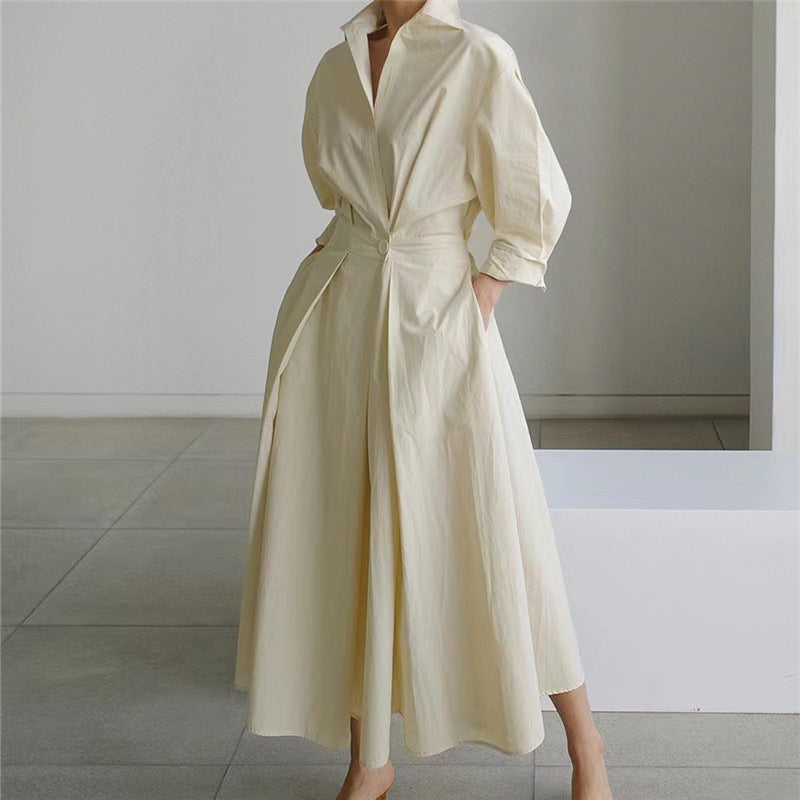 SOPHIE | Elegant Front Wrap Collared Maxi Dress