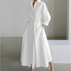 SOPHIE | Elegant Front Wrap Collared Maxi Dress