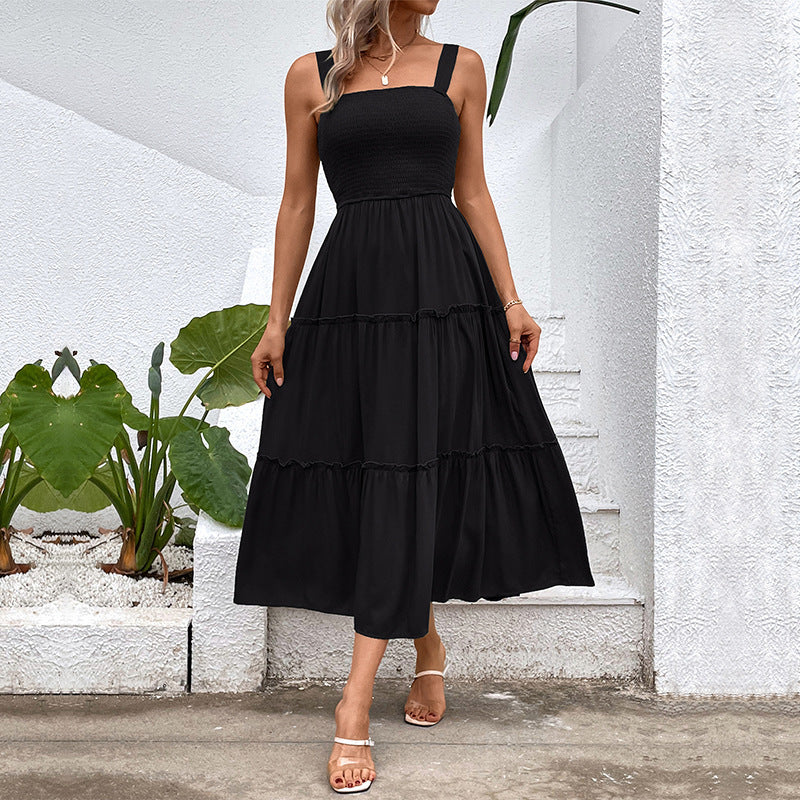 FIORELLE | Vintage Frill Hem Shirred Backless Sundress