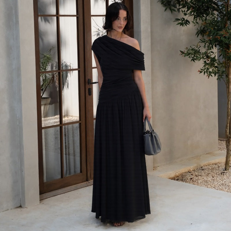 ROSETTA | Elegant One Shoulder Evening Maxi Dress