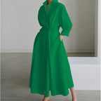 SOPHIE | Elegant Front Wrap Collared Maxi Dress