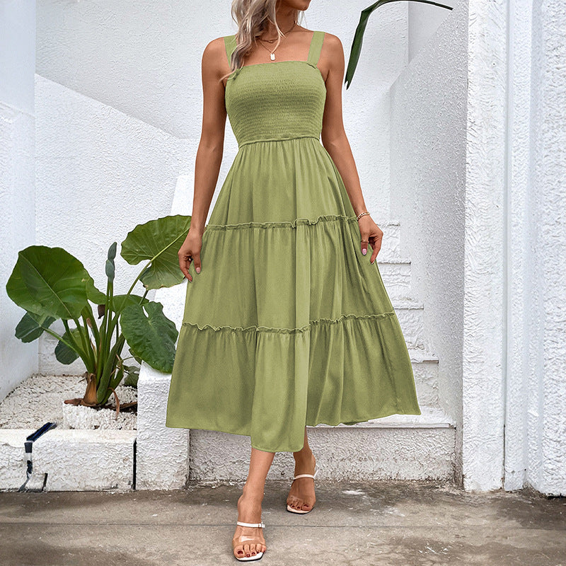 FIORELLE | Vintage Frill Hem Shirred Backless Sundress