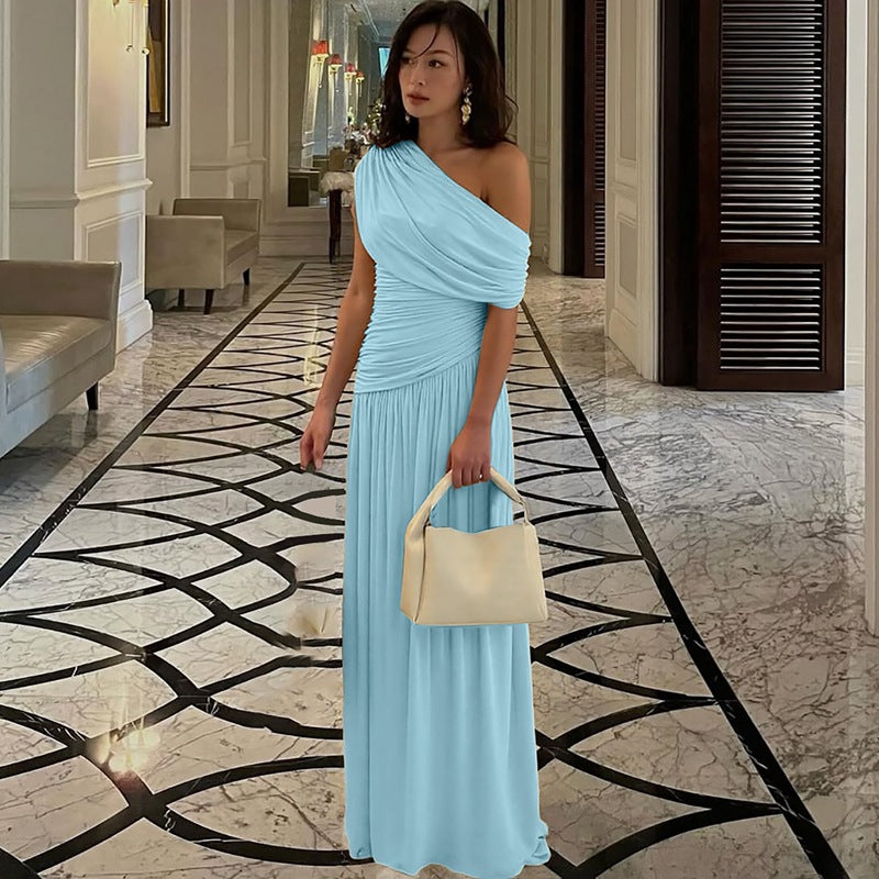 ROSETTA | Elegant One Shoulder Evening Maxi Dress