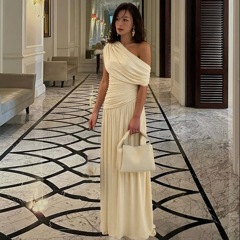 ROSETTA | Elegant One Shoulder Evening Maxi Dress