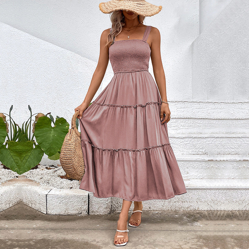 FIORELLE | Vintage Frill Hem Shirred Backless Sundress