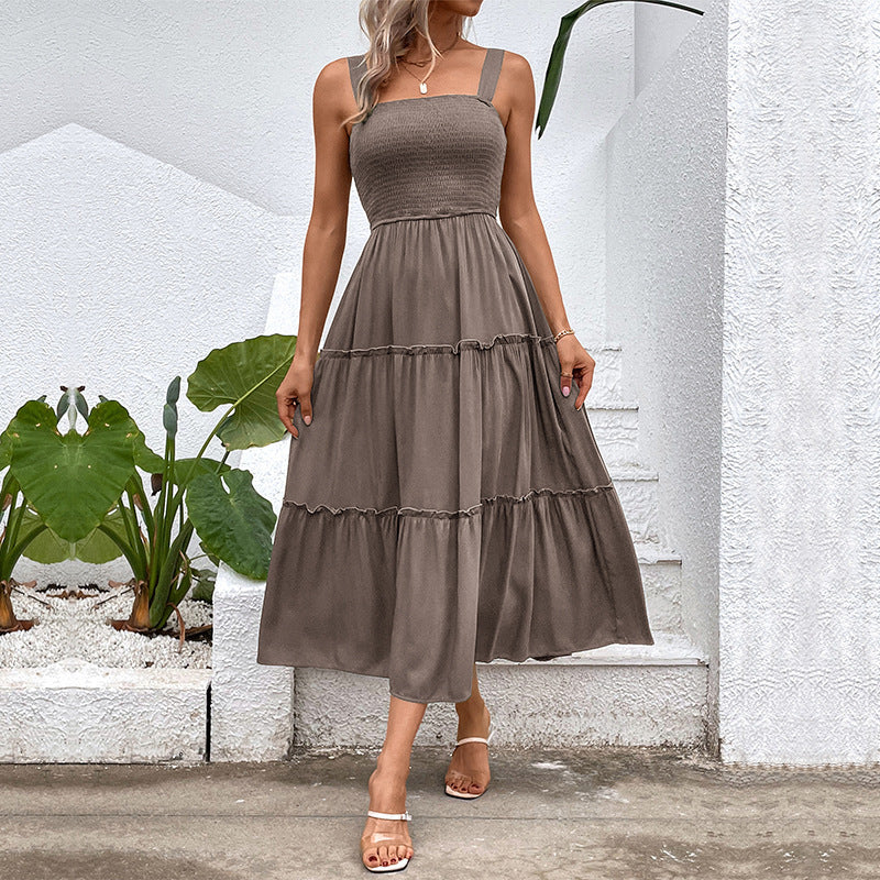 FIORELLE | Vintage Frill Hem Shirred Backless Sundress
