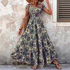 ISABELLA | Chic Summer V-Neck Shirred Boho Dress