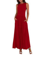 EMMIE | Chic Sleeveless Ruched High-Waisted Maxi Dress