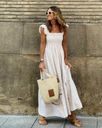 NANCY | Chic Retro Plaid Smocked Dress