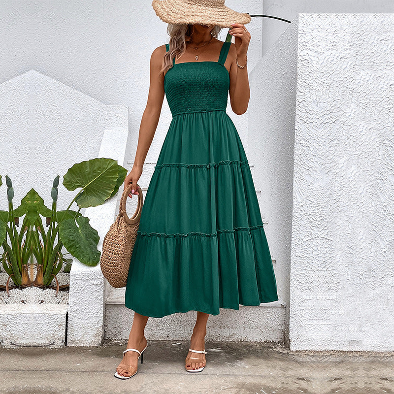 FIORELLE | Vintage Frill Hem Shirred Backless Sundress