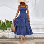 FIORELLE | Vintage Frill Hem Shirred Backless Sundress